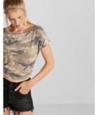 Express Womens Burnout Camo Relaxed Tee