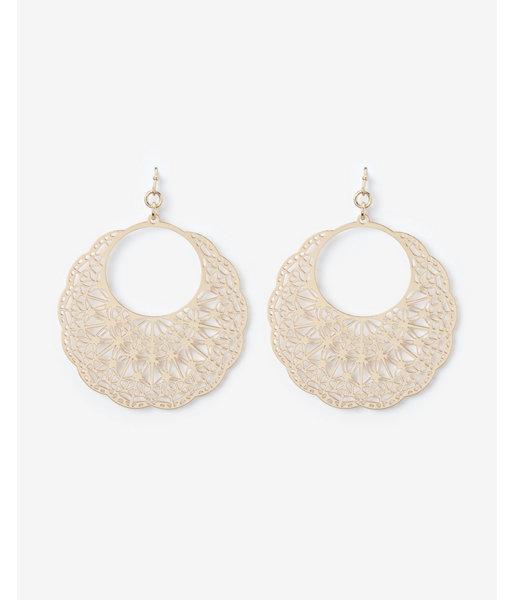 Express Womens Cut-out Filigree Circle Drop Earrings