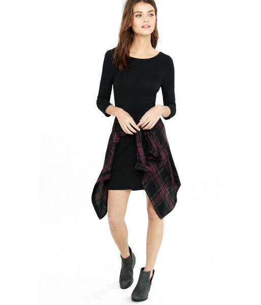 Express Women's Dresses Black Reversible Neckline Dress