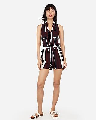 Express Womens Slim Stripe Sleeveless Portofino Romper