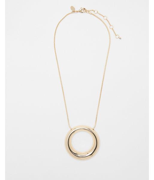 Express Womens Thick Metal Circle Necklace