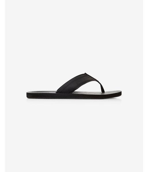 Express Mens Black Leather Flip Flop