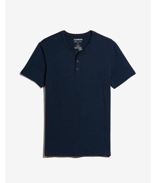 Express Mens Supersoft Short Sleeve Henley Tee