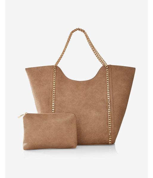 Express Womens Street Level Chain Handle Tote With Wristlet