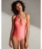 Express Womens Shimmer One Shoulder One-piece