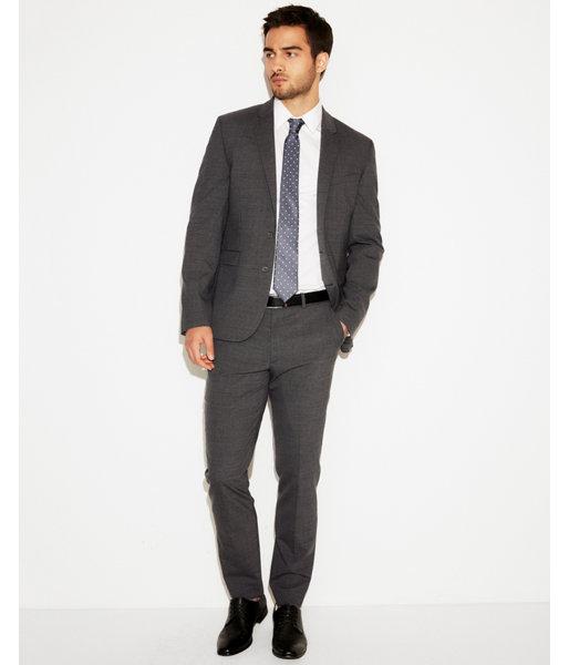 Express Womens Extra Slim Check Stretch Wool-blend