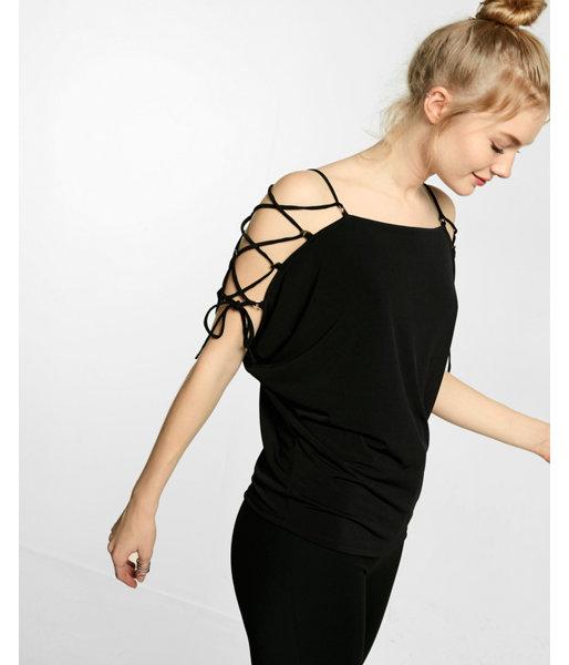 Express Womens Petite Lattice Shoulder Dolman
