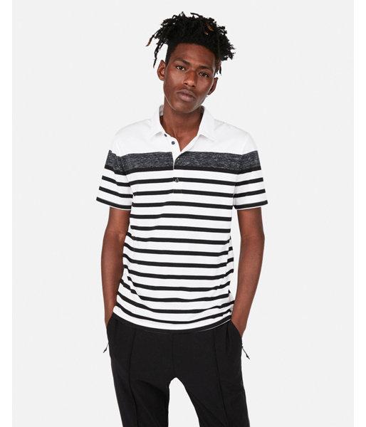 Express Mens Signature Moisture-wicking Striped Stretch Jersey Polo