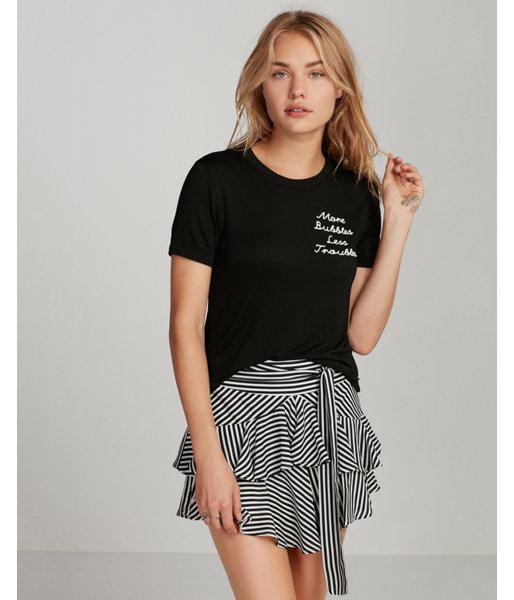 Express Womens More Bubbles Less Troubles Embroidered Graphic Tee