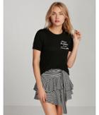 Express Womens More Bubbles Less Troubles Embroidered Graphic Tee