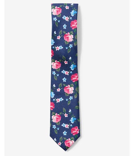 Express Mens Floral Slim Cotton Tie