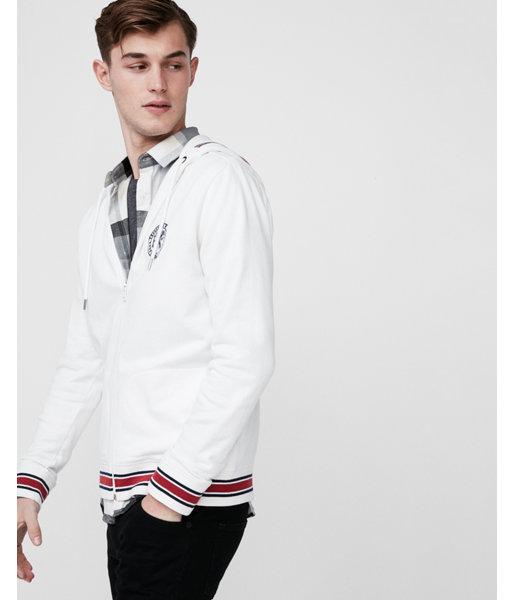 Express Mens Exp Patch Fleece Zip Front Hoodie