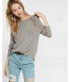 Express Womens Lace-up Shoulder Pullover