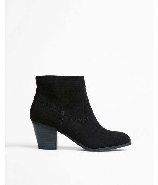Express Womens Western Block Heel Ankle Bootie