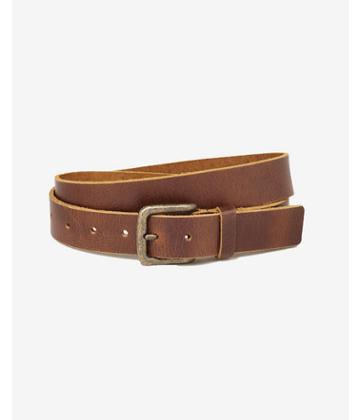 Express Mens Brown Buffalo Leather Buckle Belt