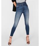 Express Womens Express Womens Super High Waisted Belted Denim Perfect Stretch+ Ankle