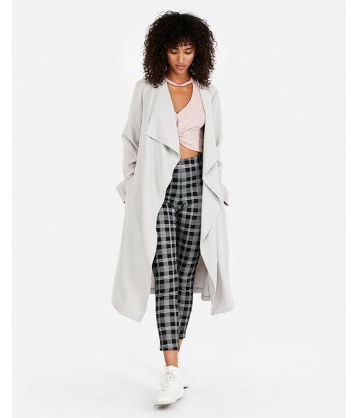 Express Womens Zip Pocket Soft Trench Coat