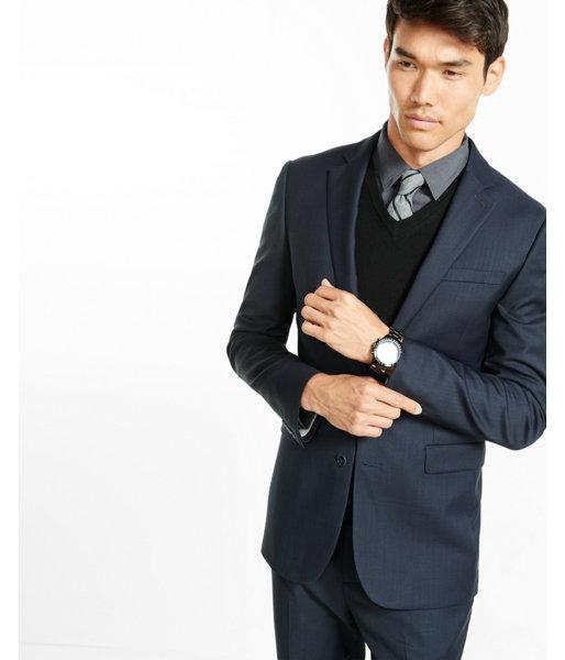 Express Mens Slim Wool Blend Pin Dot