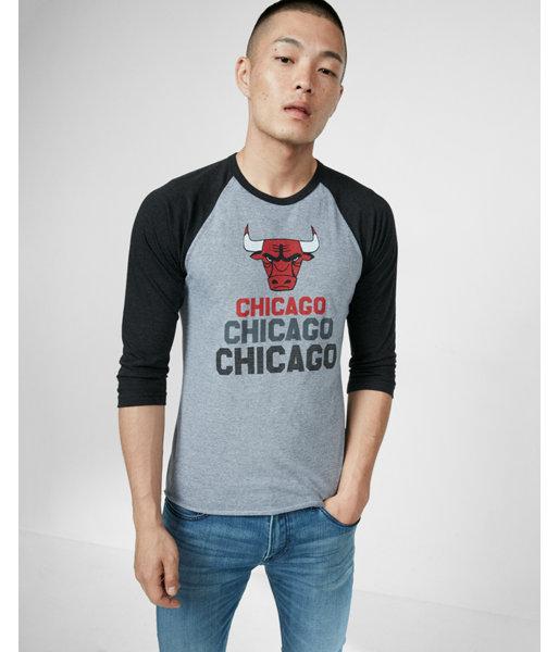 Express Mens Homage Chicago Bulls Raglan Tee
