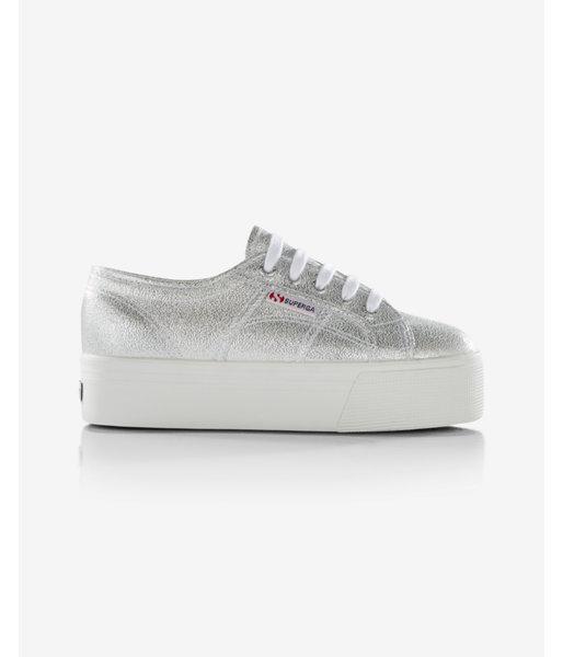 Express Womens Superga Silver Metallic Platform