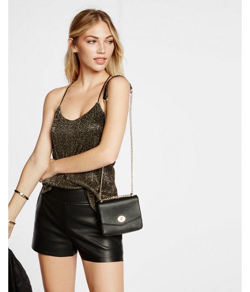 Express Womens Crinkle Foil Racerback Cami