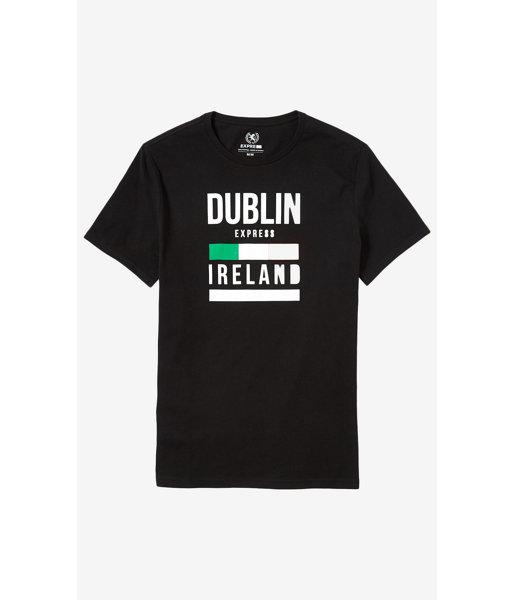 Express Men's Tees Black Dublin Graphic T-shirt