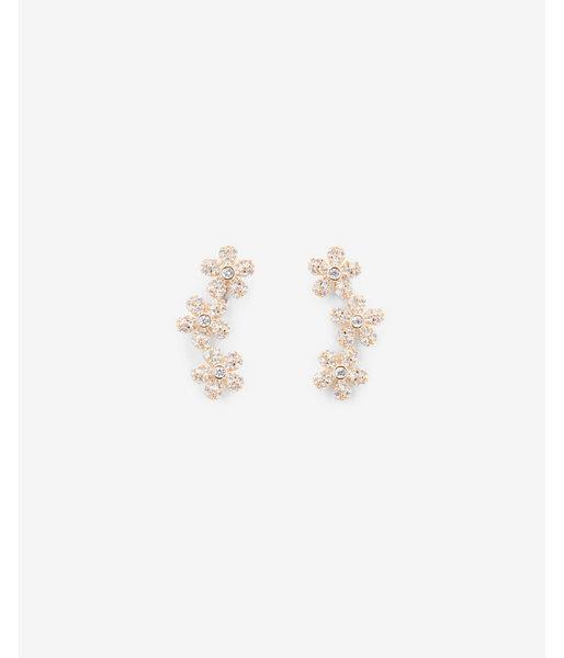 Express Womens Cubic Zirconia Flower Crawler Earrings