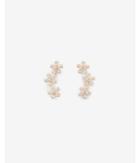 Express Womens Cubic Zirconia Flower Crawler Earrings