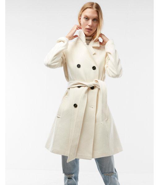 Express Womens Premium Wool Blend Belted Peacoat
