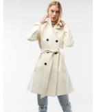 Express Womens Premium Wool Blend Belted Peacoat
