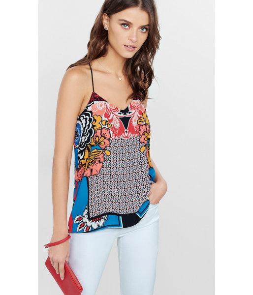 Express Women's Camis Bold Floral Reversible Barcelona Cami