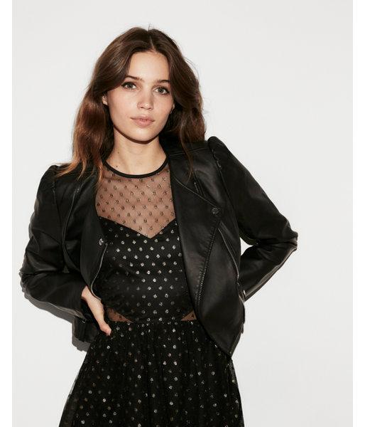 Express Womens Metallic Dot Mesh Fit And Flare Dress