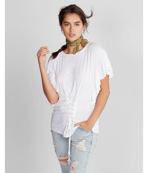 Express Ruffle Sleeve Corset Top