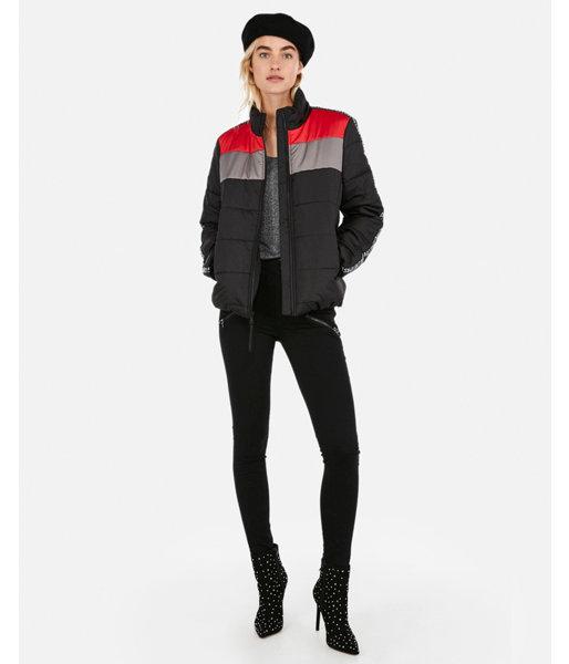 Express Womens Love Express Sporty Puffer Coat