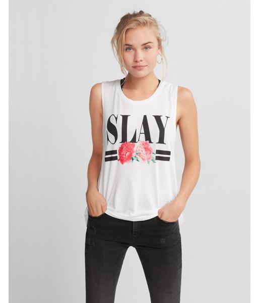 Express Womens Slay Graphic Tank