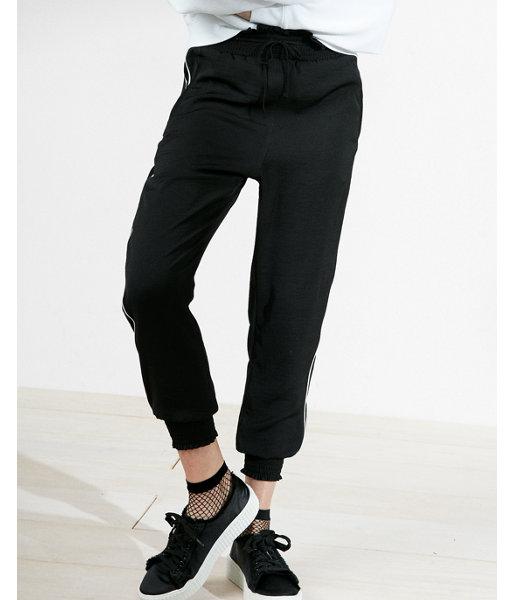 Express High Waisted Side Stripe Sash Waist Jogger Pant