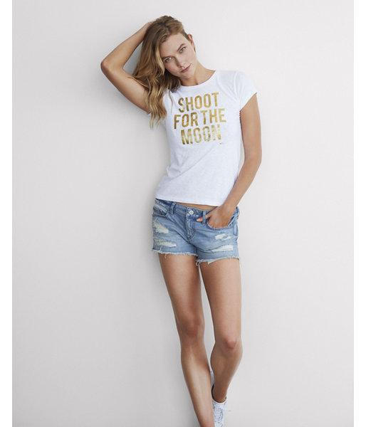 Express Womens Karlie Kloss Shoot For The Moon Graphic Tee