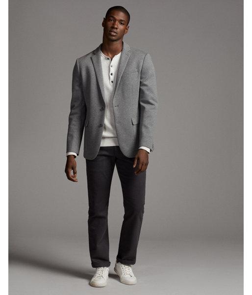 Express Mens Slim Photographer Light Gray Double Knit Blazer