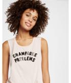 Express Womens Express One Eleven Sequined Champagne Problems Tank