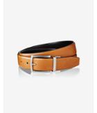 Express Mens 2-in-1 Reversible Brushed Metal Prong Buckle Belt