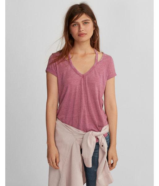 Express Womens Burnout Slash Neck Easy Tee