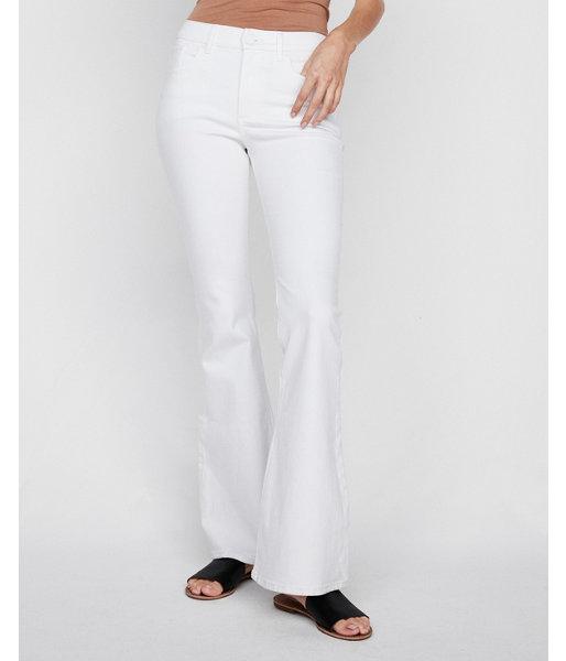 Express Womens High Waisted White Stretch Bell Flare Jeans