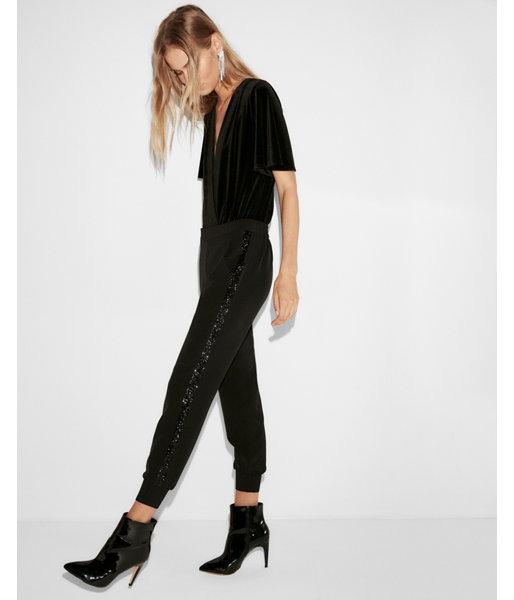 Express Womens Mid-rise Sequin Jogger Pant