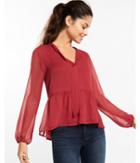 Express Womens Tie Neck Peplum Blouse