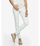 Express Womens Green Cold Dye Mid Rise Jean