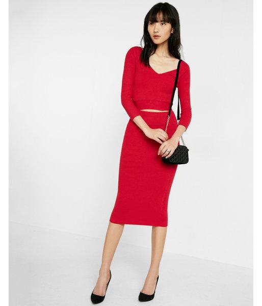 Express Ribbed Sweater Pencil