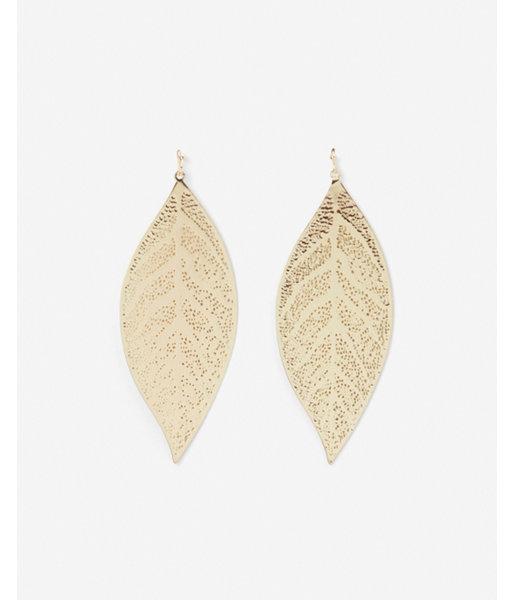 Express Womens Filigree Leaf Drop Earrings