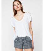 Express Womens Low Rise Gray Studded Cutoff Stretch Denim