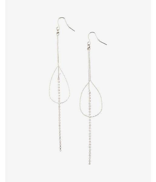 Express Oval Linear Drop Earrings