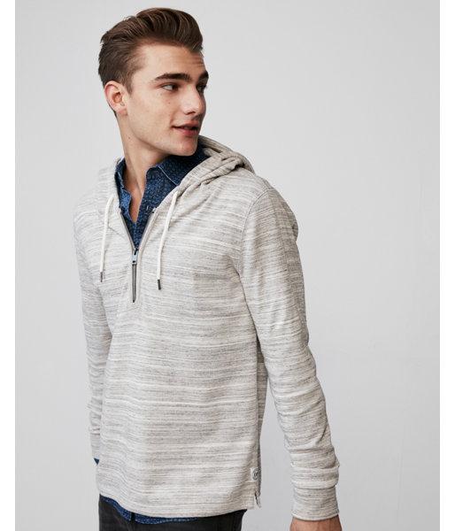 Express Mens Textured Quarter Zip Hoodie